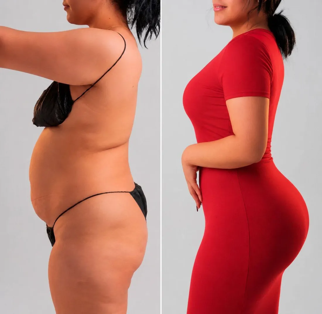 Lipo 360 result, side view, at Esculta Aesthetics Miami